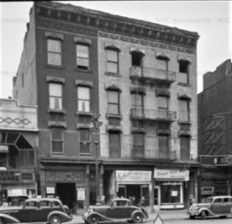 James Hogg's dog bathhouse occupied one room on the ground floor of this four-story building at 63 East 12th Street. New York Department of Records, 1940