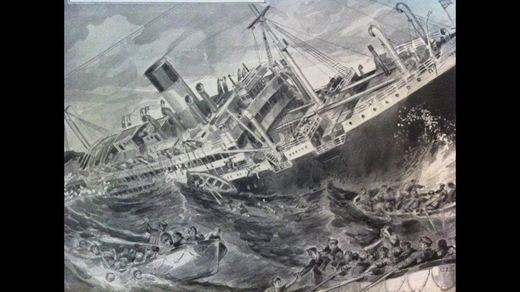 An illustration of the sinking S.S. Vestris captures the horror of the event. 