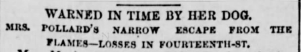 New-York Tribune, fire in the apartment of Mrs. Pollard, January 30, 1885