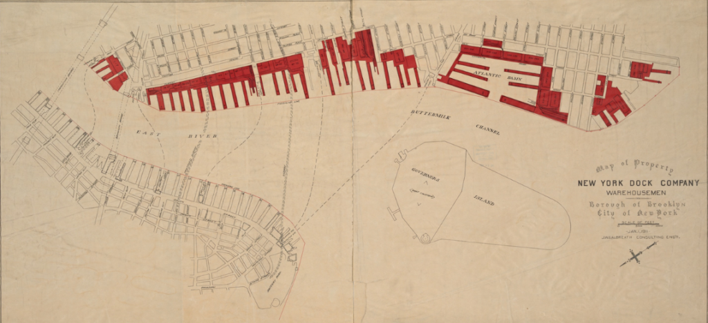 Map of the New York Dock Company, 1911