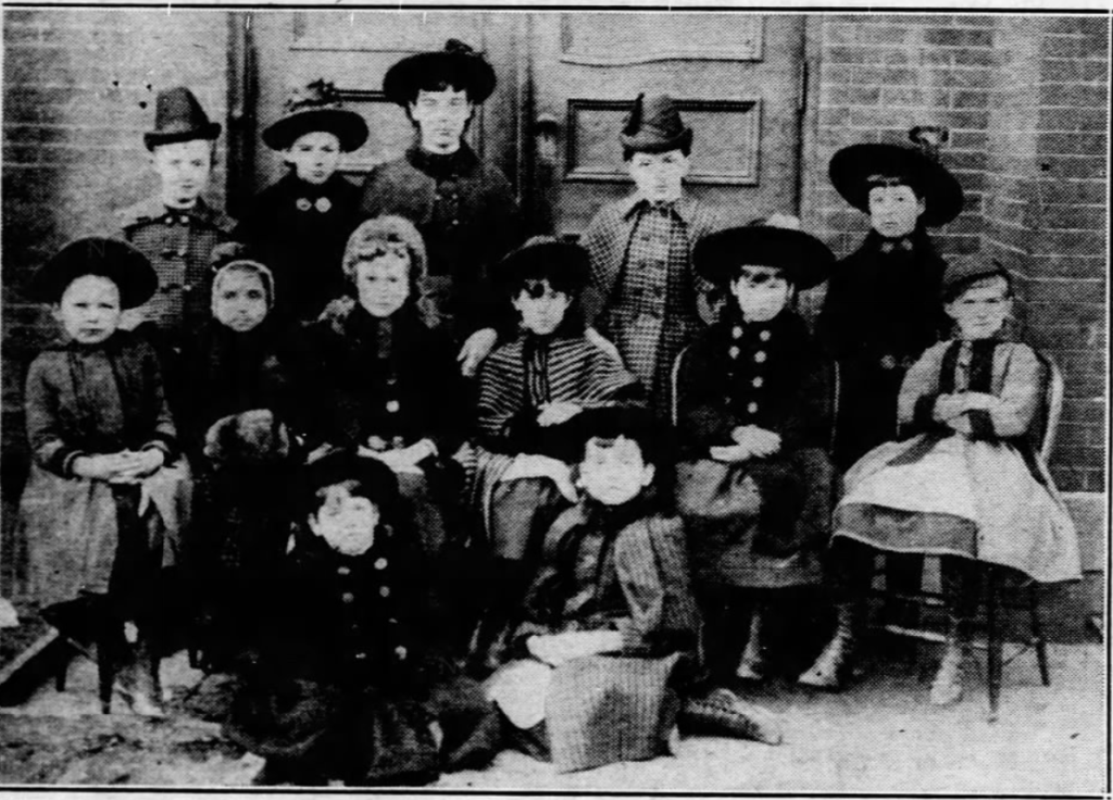 Elizabeth Eaton Carver, 2nd row, 2nd from left, graduated the Brooklyn Friends School at 116 Schermerhorn Street in 1896.