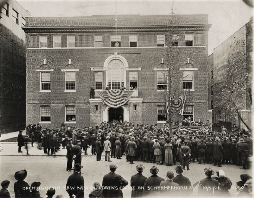 Opening of the new Children's Court on Schermerhorn Street, October 31, 1921. Brooklyn Public Library.