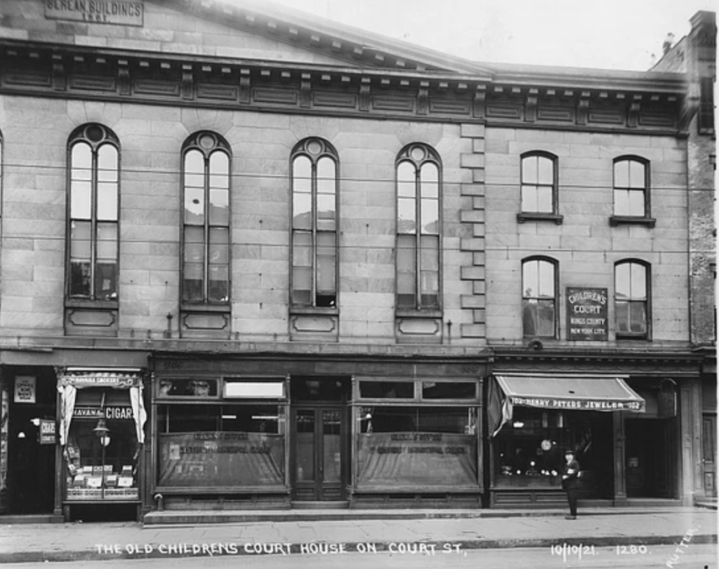 Brooklyn's original Children's Court was at 102 Court Street, pictured here in 1921. Brooklyn Public Library 