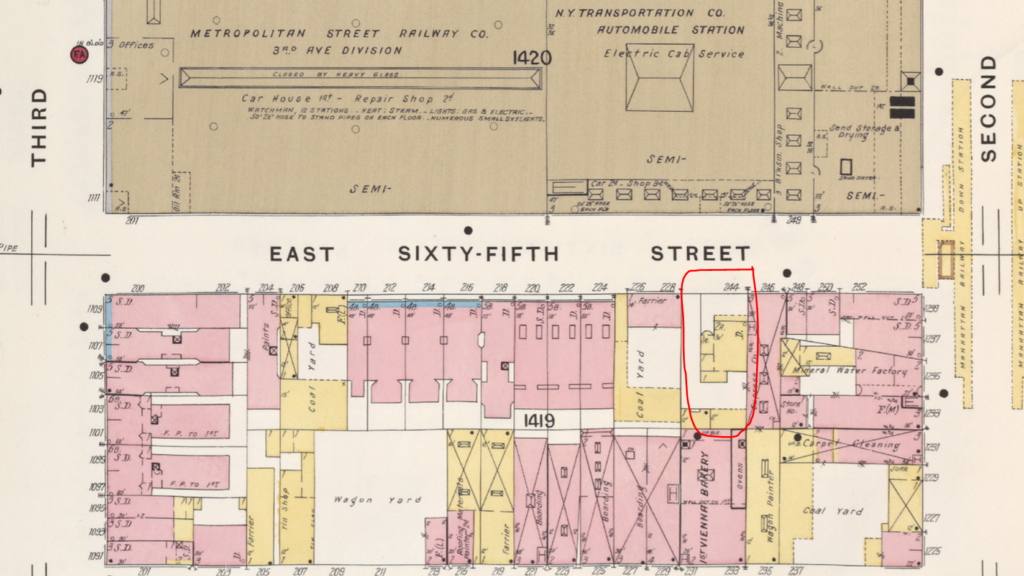 1907 map, East 65th Street
