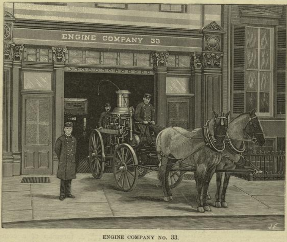 Jim and possibly Jack, Engine 33. NYPL Digital Collections