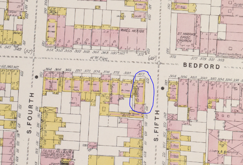 The home of Lucius N. Palmer and the Williamsburg Post Office is shown on this 1884 map.