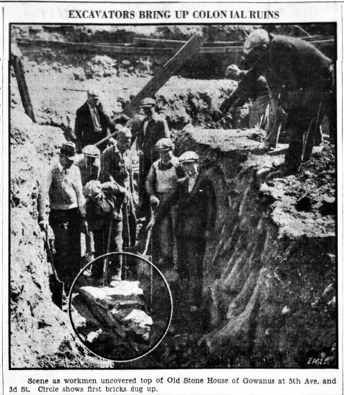 Old Stone House uncovered, Brooklyn Daily Eagle 1933