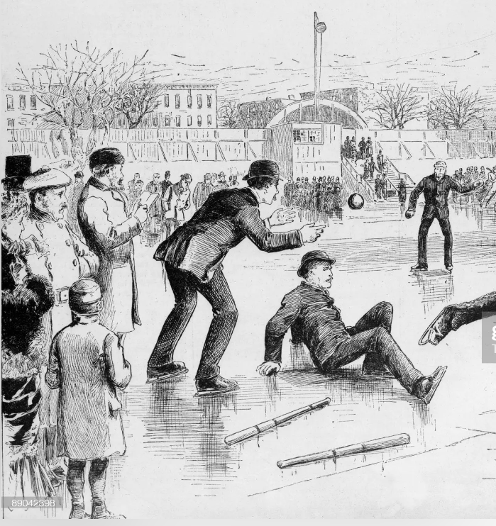 Baseball on ice, Brooklyn 1867. From Harper's Weekly.