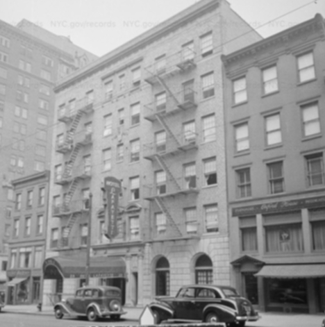 The Brooklyn Woman Suffrage Party had headquarters at 27 Lafayette Avenue, on the right. The building is no longer standing. NYC Archives, 1940 tax photo.