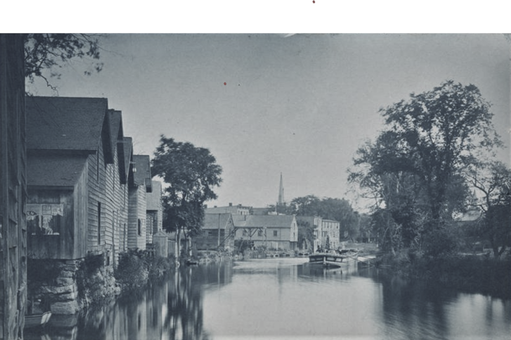 Looking north up the Bronx River in West Farms in 1900. Museum of the City of New York Collections