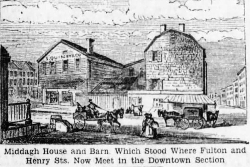 Middagh house and barn, 1840s