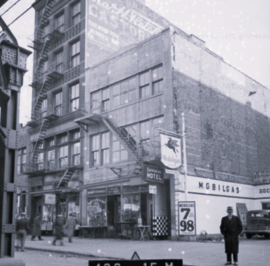 The Sunshine Hotel at 241 Bowery in 1940. NYC Department of Records tax photo. 