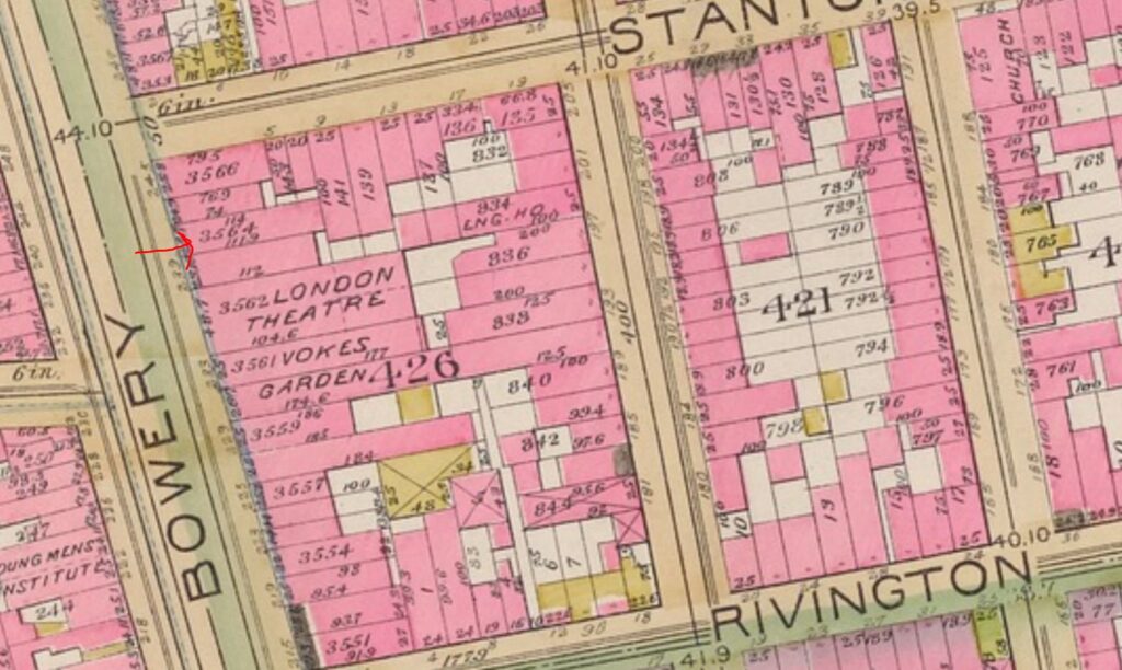 In the 1880s, 241 Bowery was occupied by two buildings.