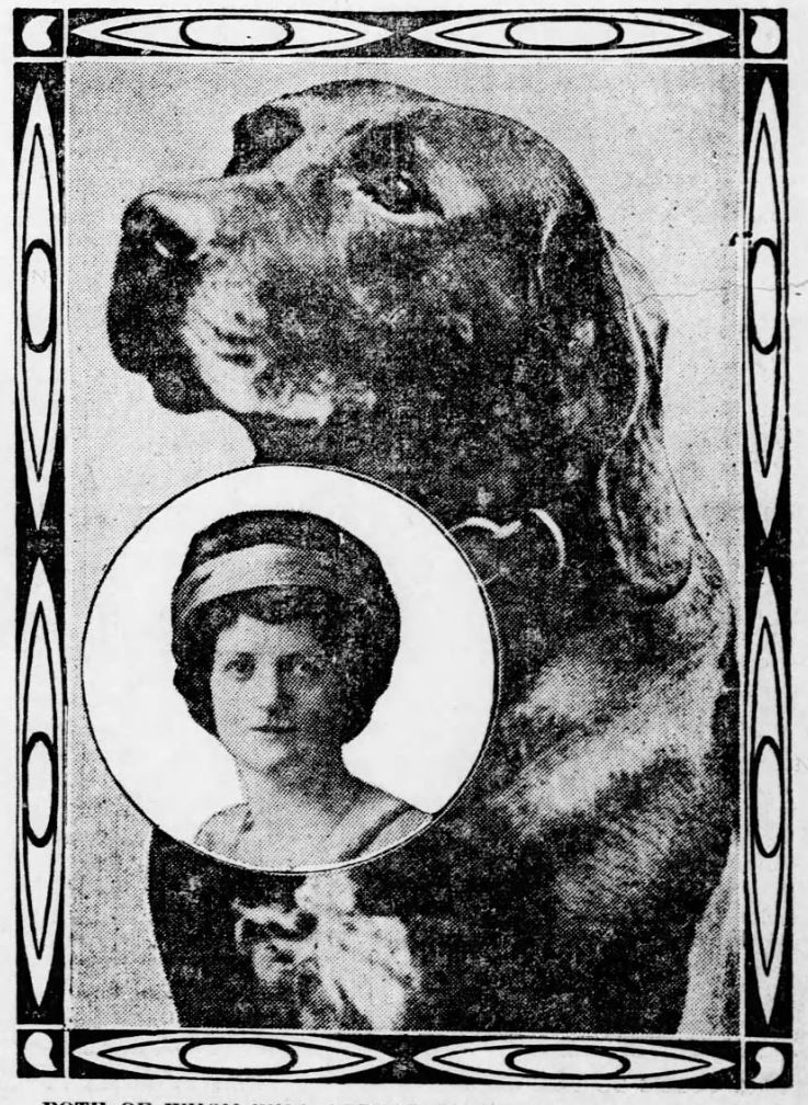 Don the talking dog with Martha Haberland, 1912