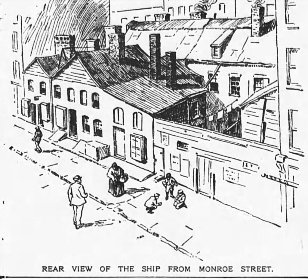 Rear view of The Ship, Hamilton Street, New York City