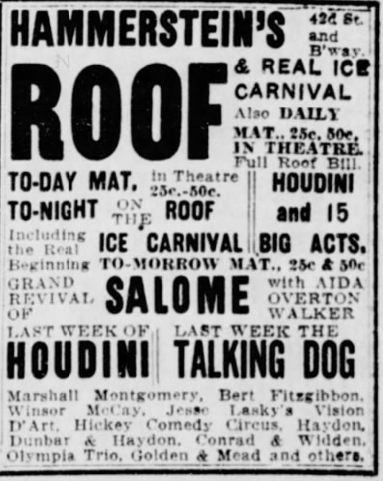 Don the talking dog headlined with Harry Houdini