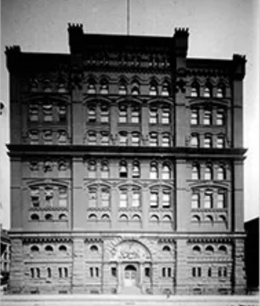 The U.S. Army Building, 39 Whitehall Street, 1887. It is here where the Army cats did their jobs. 