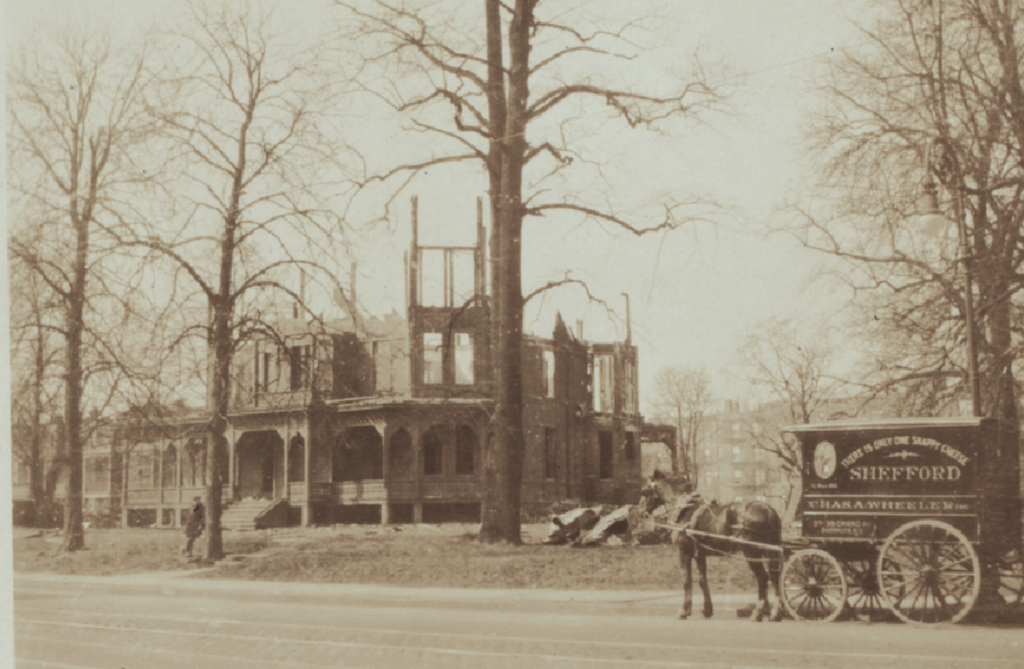 The Wilbur house on Flatbush Avenue in 1922 as it was being torn down