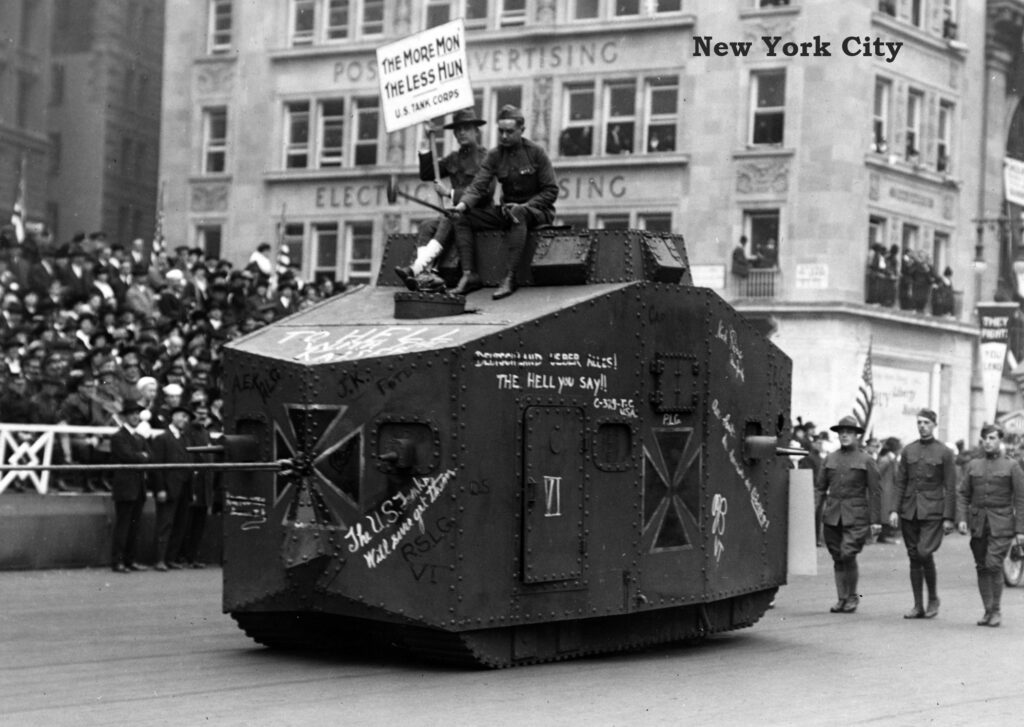 Tank Corps parade, NYC, 1918