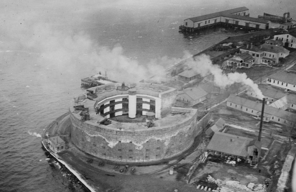Aerial view of Castle Williams, Governors Island