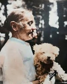 Ella Wendel with her French poodle, Toby